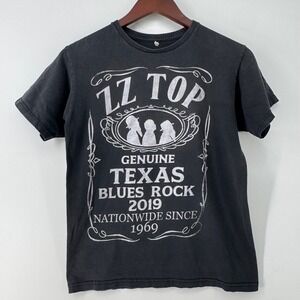 ZZ Top 2019 Nationwide Tour T-Shirt Mens S Black Texas Blues Rock Cheap Trick